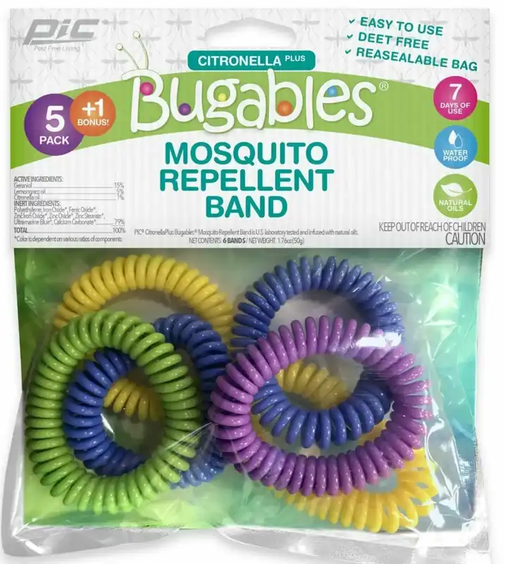 PIC Bugables Insect Repellent Wrist Band For Mosquitoes 6 Pk