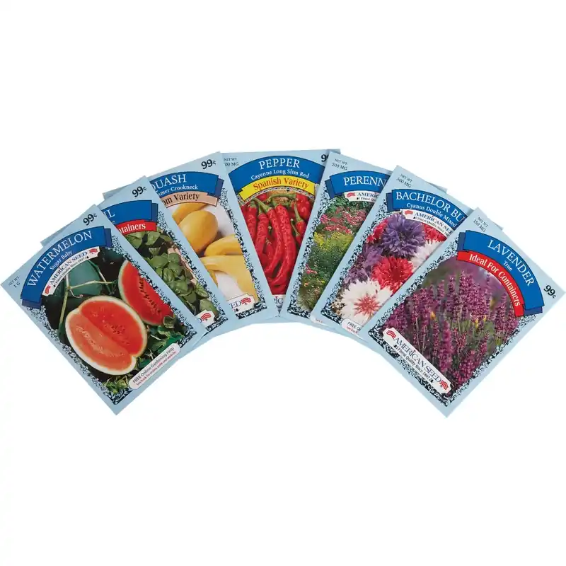 Vegetables, Flowers, & Herbs Seed Display With 1000 Packets