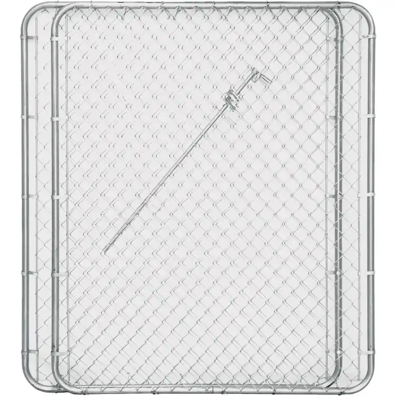 10‘ X 72" Double Drive Chain Link Gate - Galvanized Steel Panels