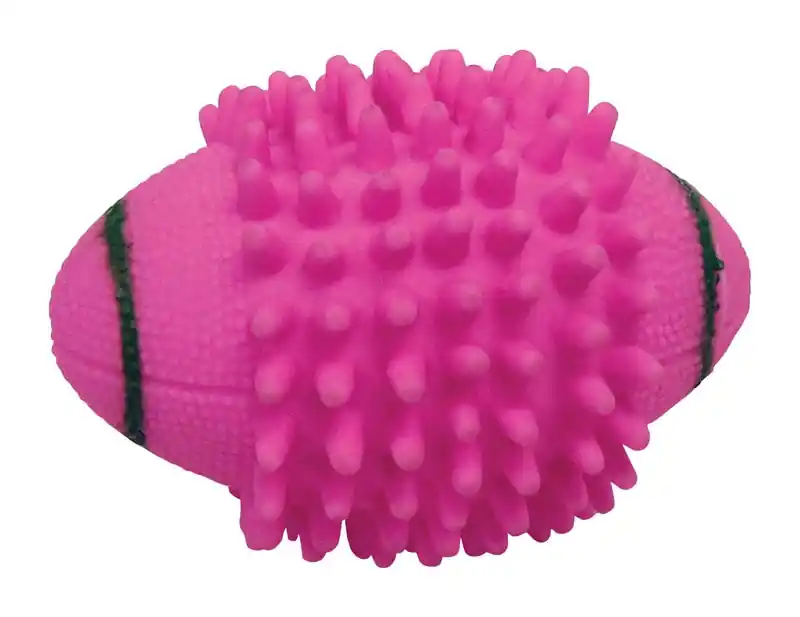 Boss Pet Digger‘s For Dog Pink Vinyl Spiked Football Squeaky Dog Toy Medium 1 Pk