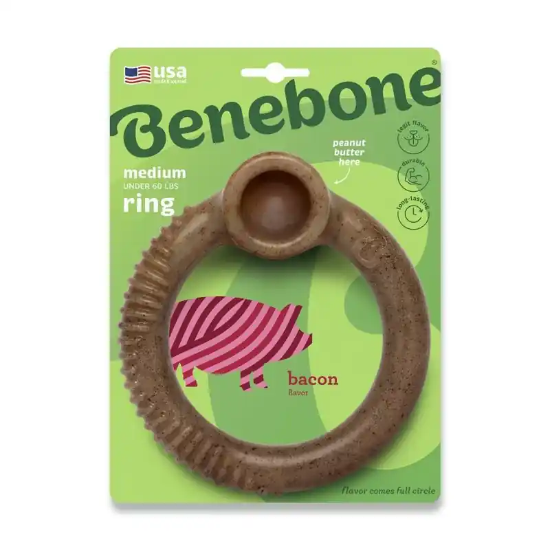 Benebone For Dog Brown Ring Chew Dog Toy Medium 1 Pk