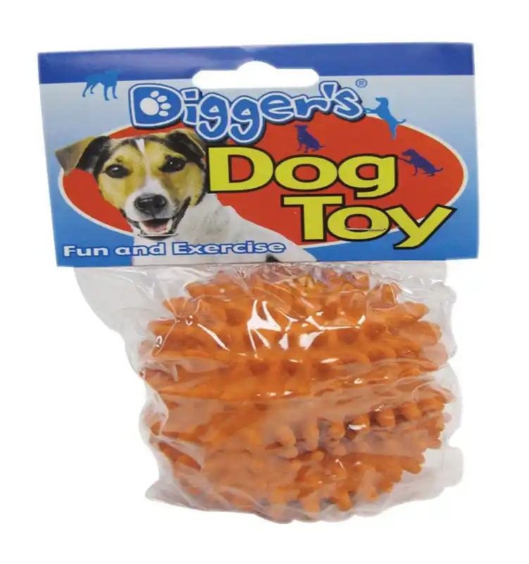 Boss Pet Digger‘s For Dog Orange Latex Needle Ball Ball Dog Toy Medium 1 Pk