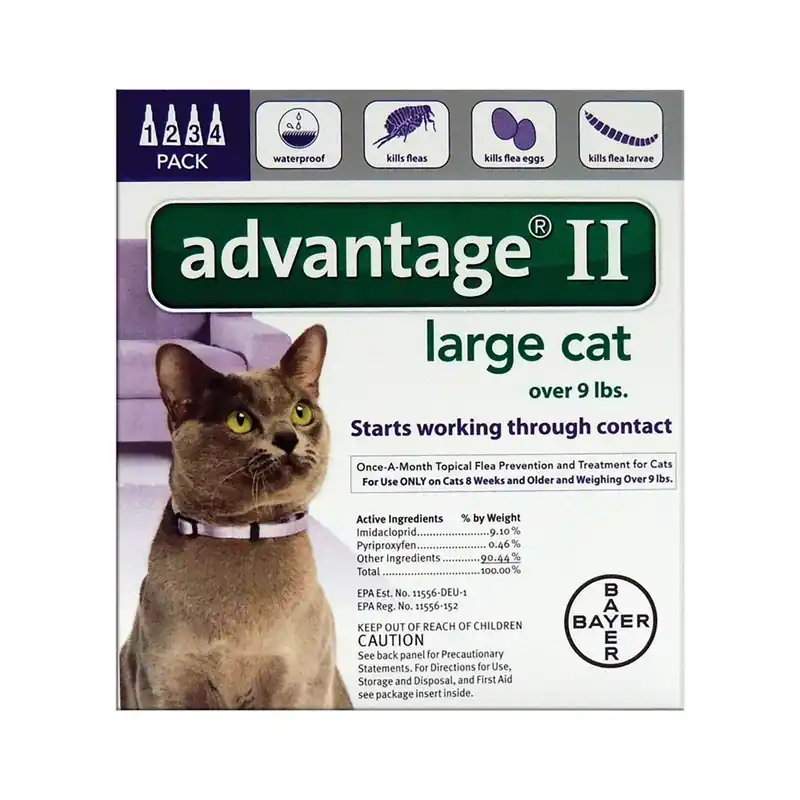 Elanco Advantage II Liquid Cat Flea Drops Imidacloprid/Pyriproxyfen 0.108 Oz