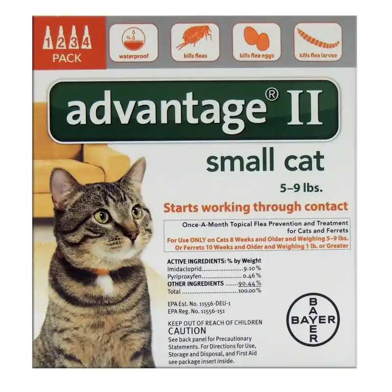 Elanco Advantage II Liquid Cat Flea Drops Imidacloprid/Pyriproxyfen 0.056 Oz