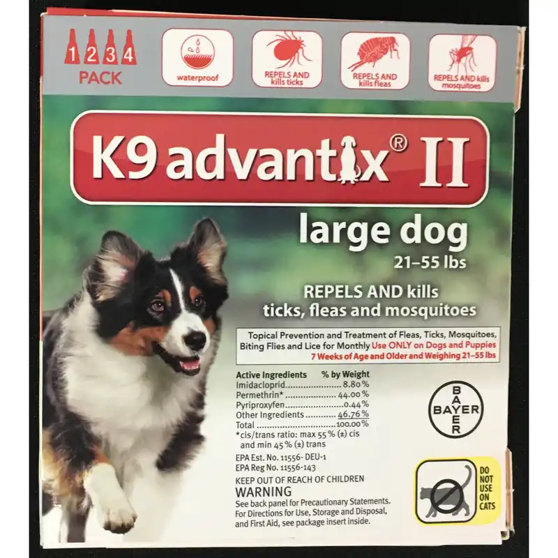 Elanco K9 Advantix II Liquid Dog Flea Drops Imidacloprid/Permethrin/Pyriproxyfen 0.34 Oz