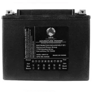 Ubvt-6 Sealed Agm V-twin Power Sports Battery - 12 Volt, 22 Ah Capacity