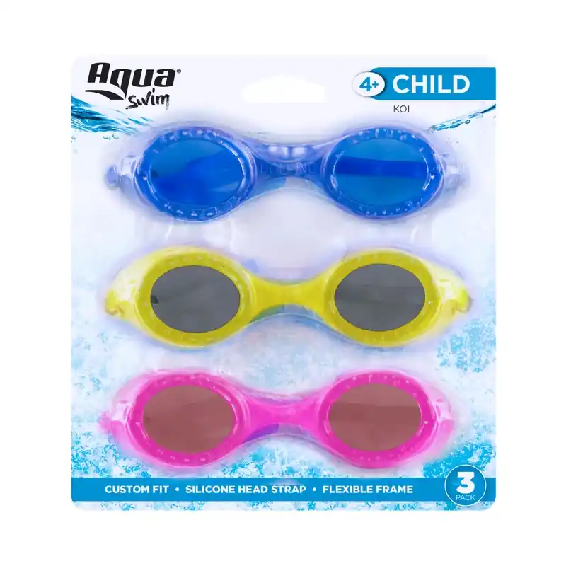 Assorted Child Goggles - Antifog, Three Pack, Colorful Designs For Kids