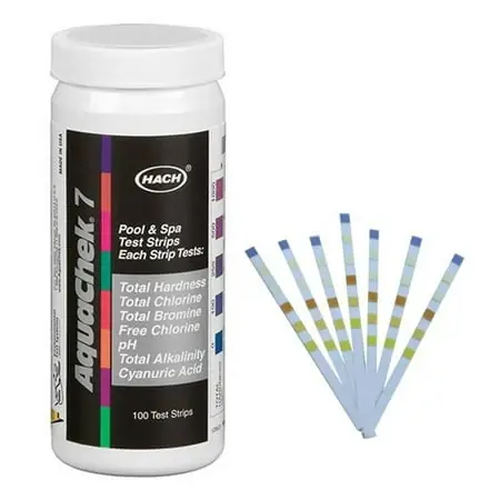 551236 AquaCheck 7-in-1 Test Strip Total Chlorine & Bromine, Silver, 100 Count