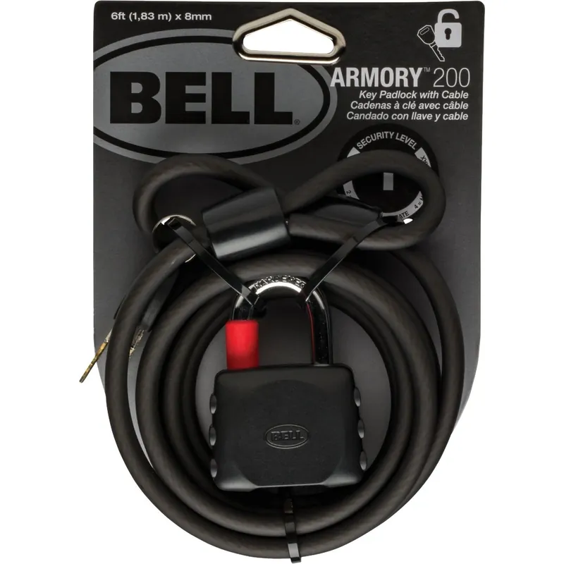 6 Feet X 8mm Armory Coiling Cable Bicycle Lock With 2 Keys