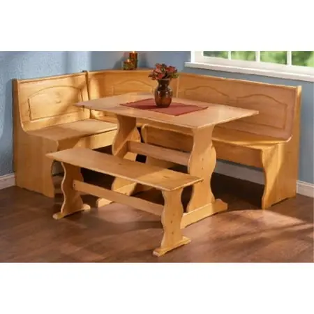 Chelsea Nook Dining Table And Bench Set In Natural Finish