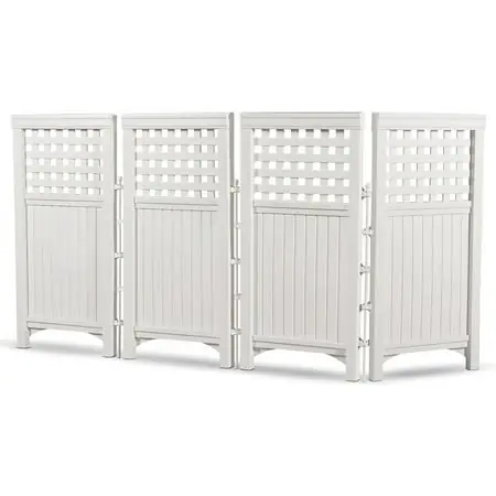Suncast 4-piece 2‘ X 3.5‘ Lattice Outdoor Screen Enclosure Set, White