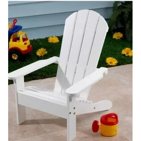 Kids Adirondack Chair - Durable White Plastic Outdoor Furniture