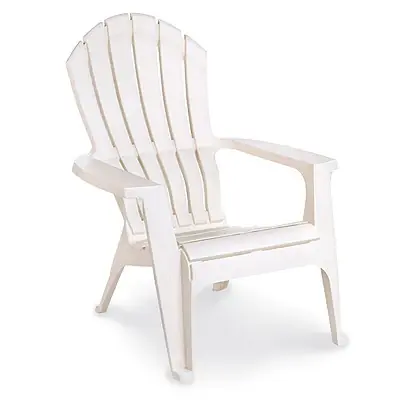 White Ergonomic Adirondack Chair With Lumbar Support, Model 8370-48-3700