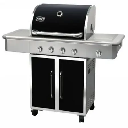 Gsf2818kh Four-burner Gas Grill With Side Burner, Black And Silver Finish