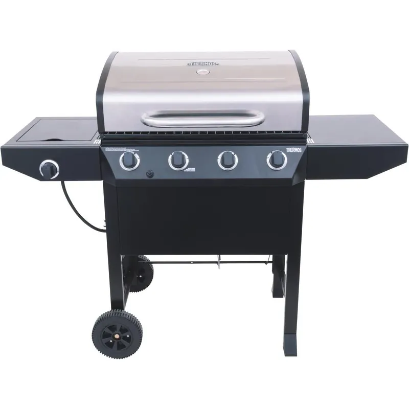 4-burner Stainless Steel 38,000-btu Lp Gas Grill With 10,000-btu Side Burner