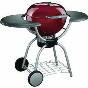 1-touch Charcoal Grill With Ash Catcher And Adjustable Ventilation In Red