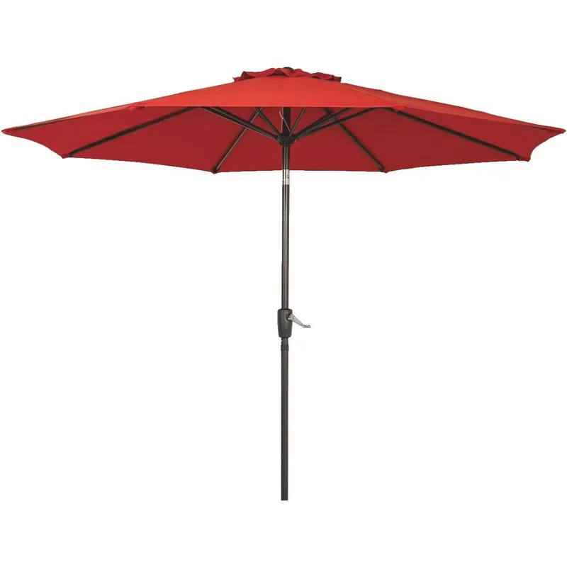 9 Ft. Aluminum Tilt/crank Crimson Red Patio Umbrella With Storage Bag