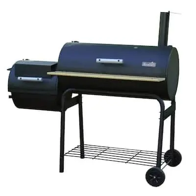 Silver Offset Charcoal Smoker And Grill With Wheels, Model 12201560