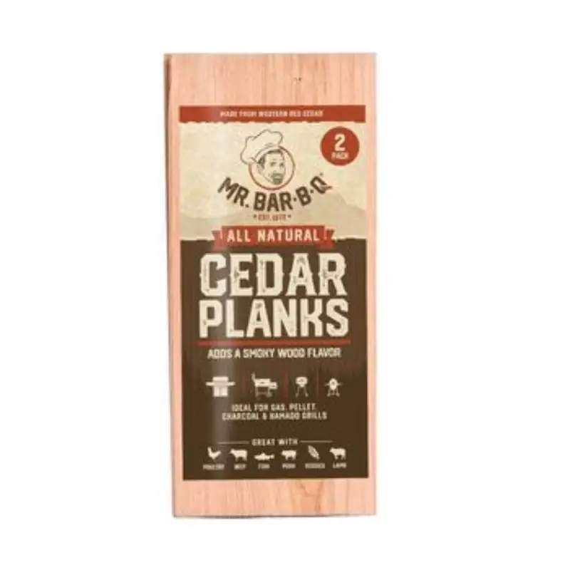 Mr. Bar-B-Q All Natural Cedar Wood Smoking Plank 2 Pk