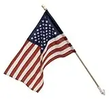 2.5‘ X 4‘ Nylon Us Flag Kit With 5‘ Wood Pole And Bracket