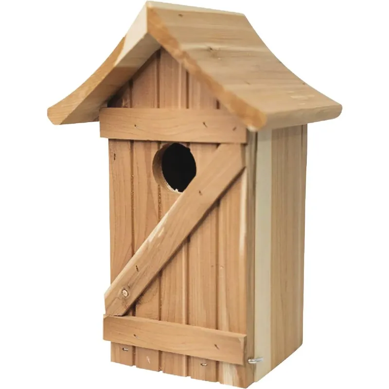Valley Splendor Cedar Bluebird House – 7" W × 10.75" H × 6" D Natural Nesting Box