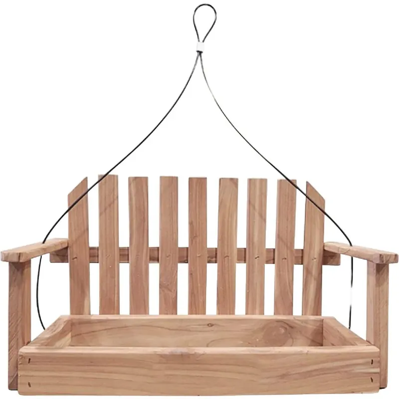 Valley Splendor Cedar Swing Bird Feeder – Rustic Eastern Cedar Platform For Songbirds