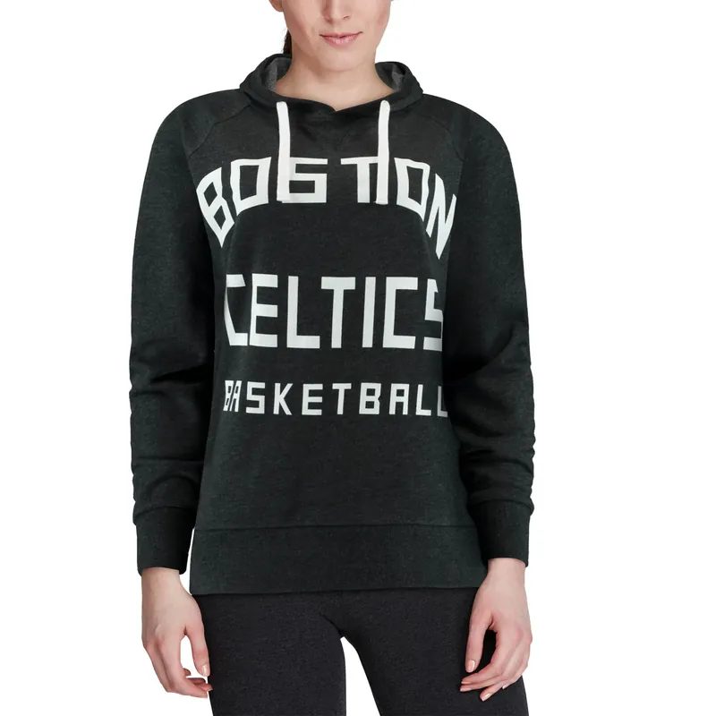 Boston Celtics Sportiqe Women‘s Kylie French Terry Oversized Raglan Pullover Hoodie - Black
