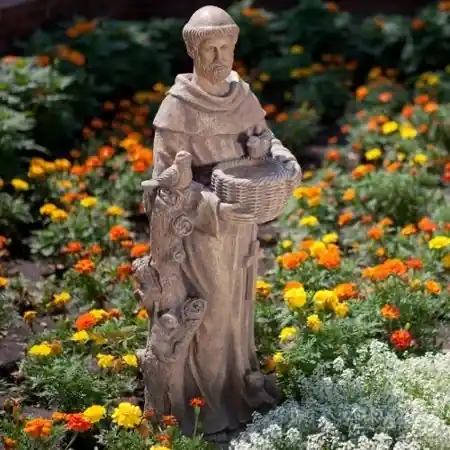 St Francis Small Bird Feeder For Outdoor Use