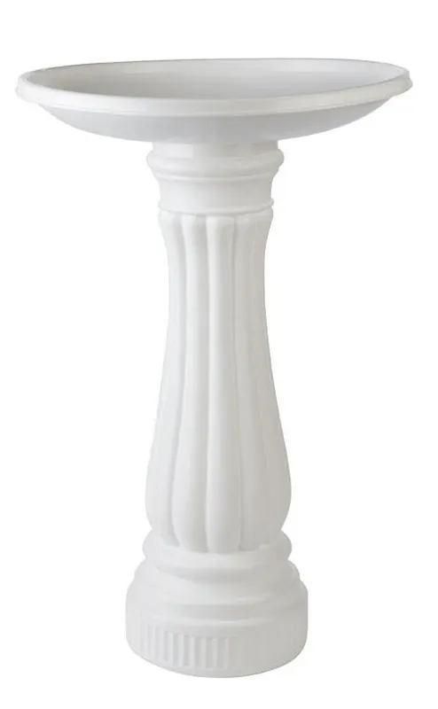 Union Products White Plastic 25 In. Bird Bath