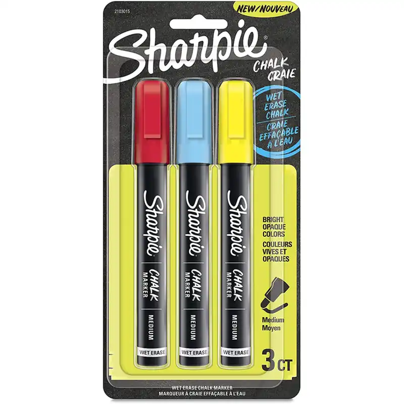 Sharpie Assorted Medium Tip Chalk Marker 3 Pk