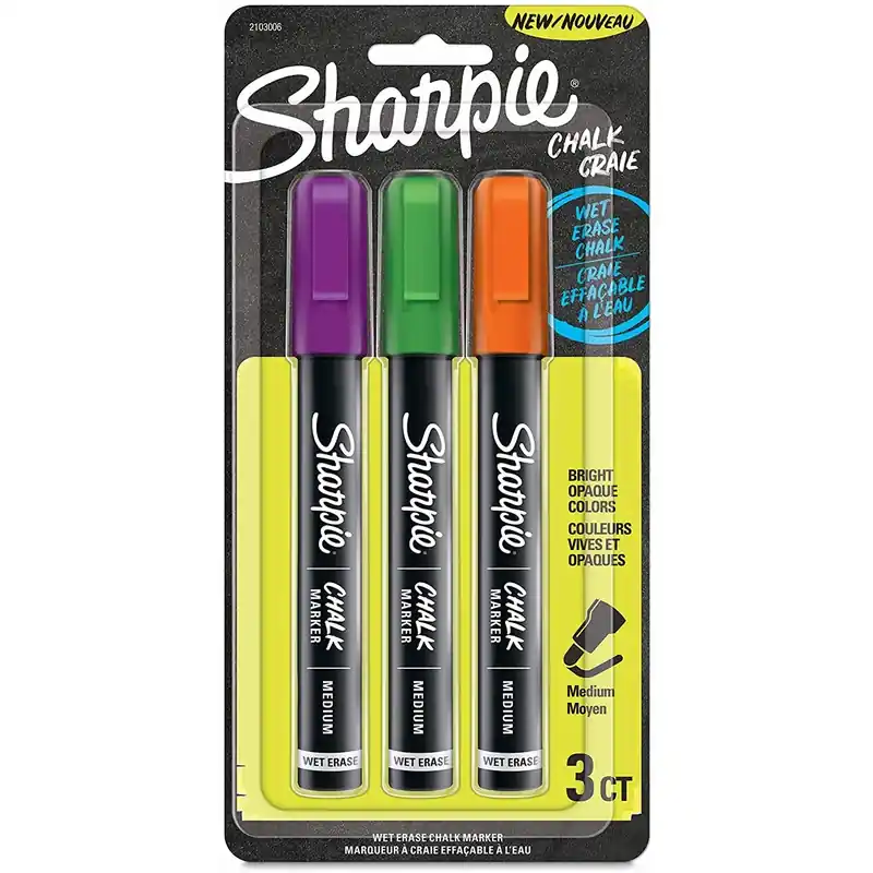 Sharpie Assorted Medium Tip Chalk Marker 3 Pk