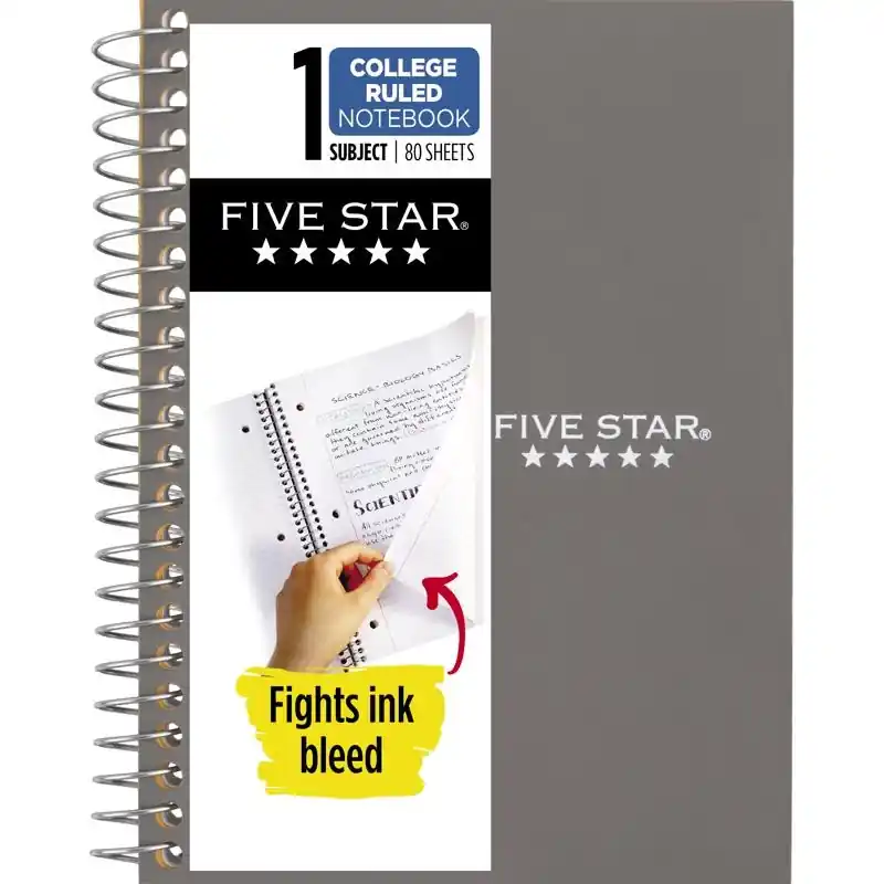Five Star Mead 5x7 College Ruled Wire Bound Assorted Notebook