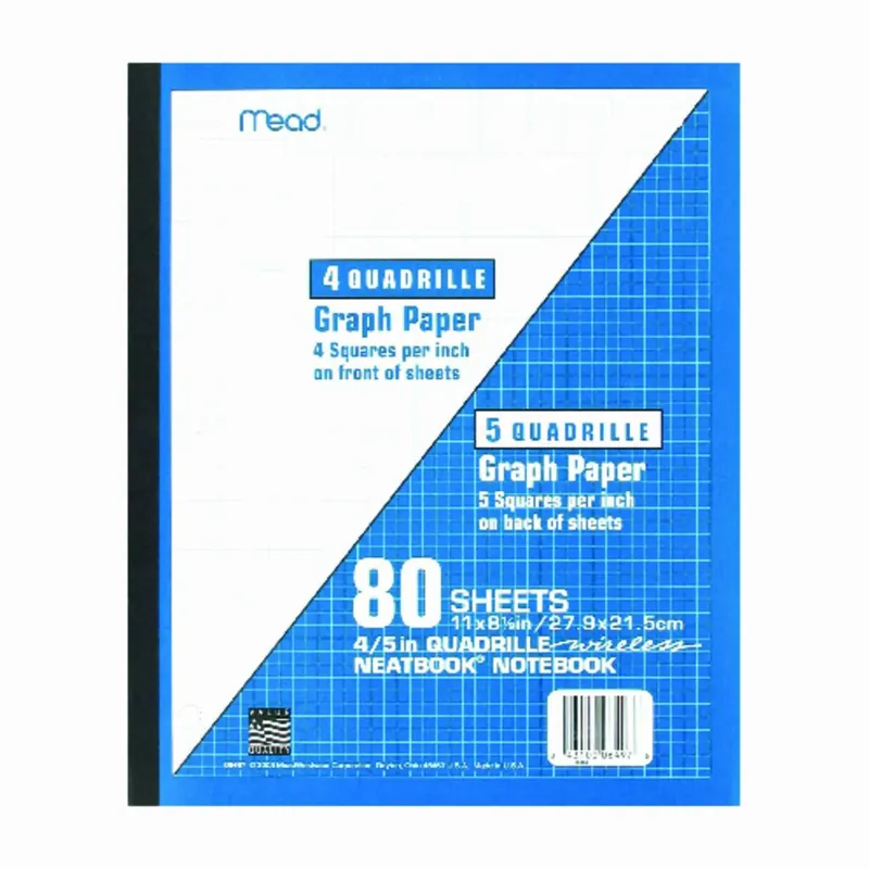 8-1/2 In. W X 11 In. L Perfect Bound White Notebook With Graph Paper