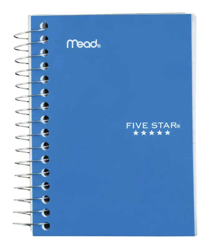 Five Star Fat Lil‘ Notebook, 3-1/2 In. W X 5-1/2 In. L, 200 Sheets, Assorted Colors