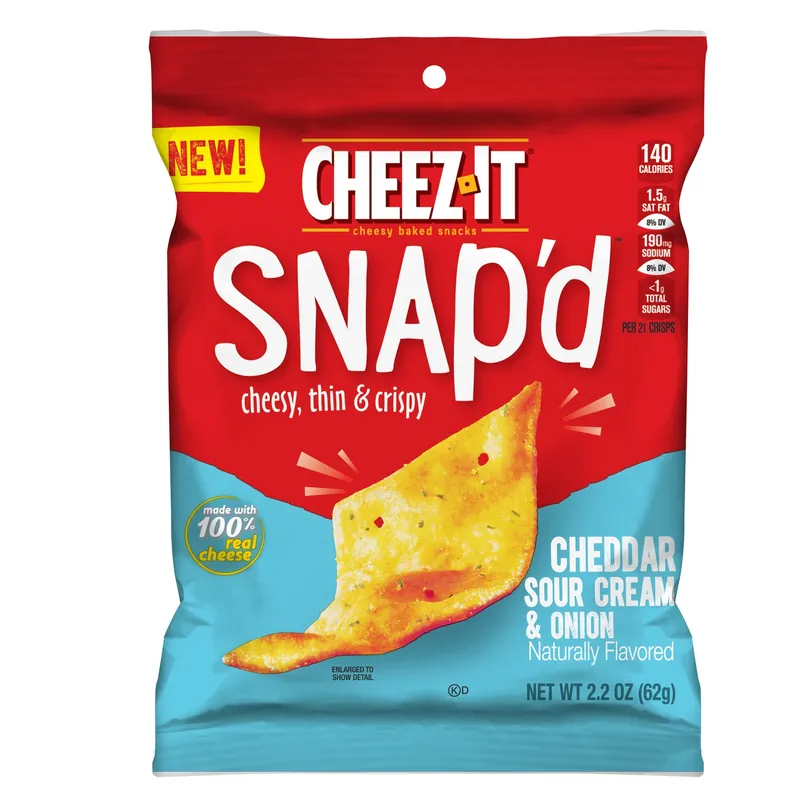 Cheez-It Snap‘d Cheddar Sour Cream And Onion Chips 2.2 Oz Bagged