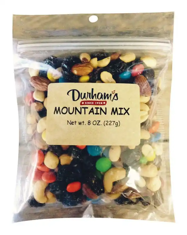 Durhams Nuts, Raisins, Chocolate Trail Mix 8 Oz Bagged