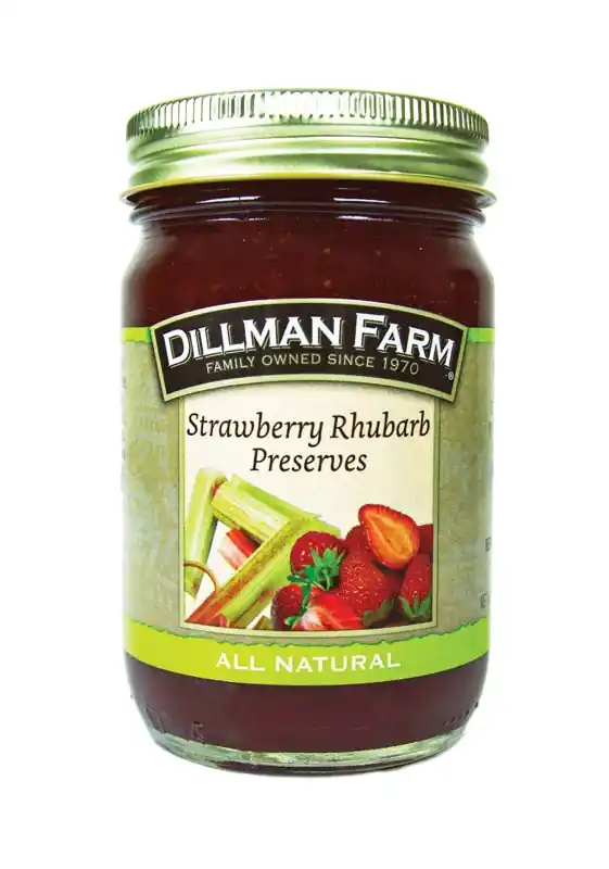 Dillman Farm All Natural Strawberry Rhubarb Preserves 16 Oz Jar