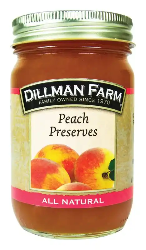 Dillman Farm All Natural Peach Preserves 16 Oz Jar