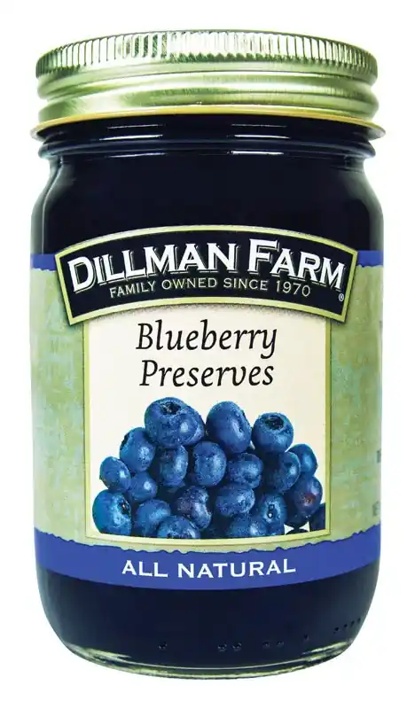 Dillman Farm All Natural Blueberry Preserves 16 Oz Jar