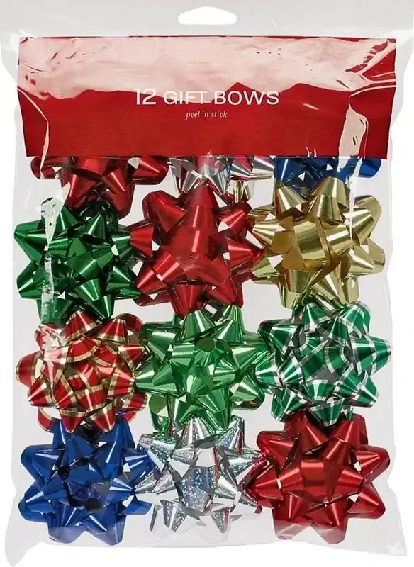 12-Count Bag -Tidings Of Joy Petite Diamond Bows