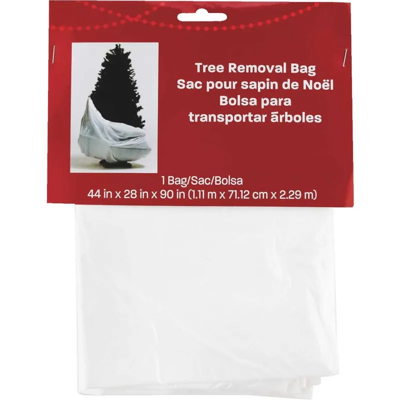 White Tree Removal Bag 44 X 28 X 90 Inches Fits Up To 7 Foot Tree