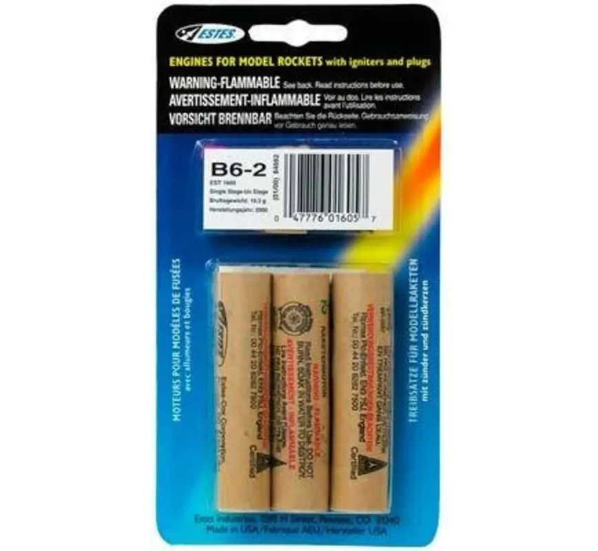 B6-2 Standard Rocket Engine, 18 Mm, Pack Of 3