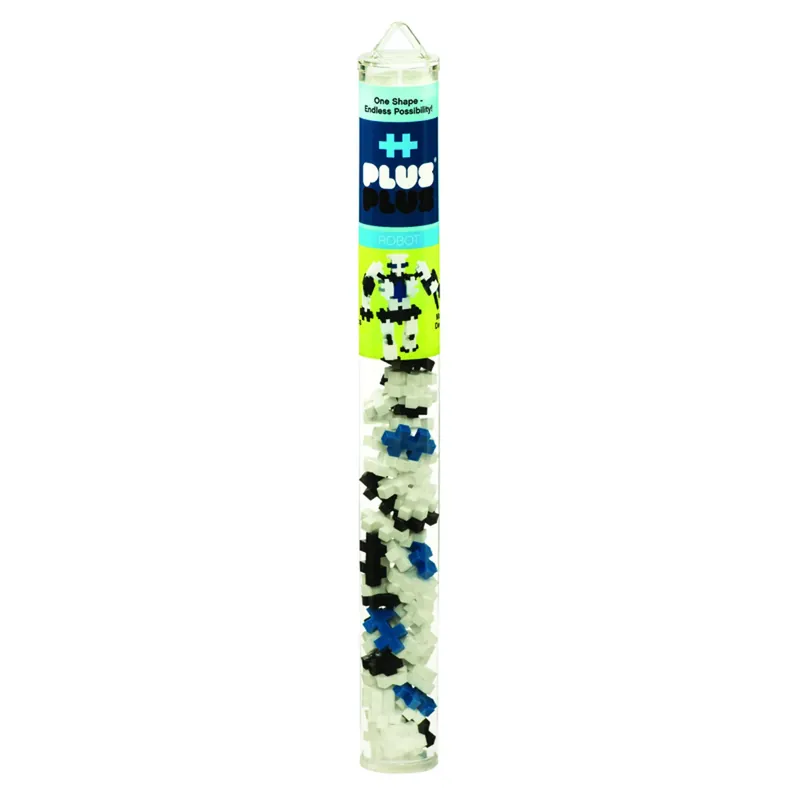 Plus-Plus Robot Building Blocks Black/Blue/White 70 Pc