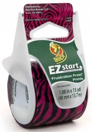 Ez Start Pink Zebra Decorative Packaging Tape, 1.88" X 15 Yards