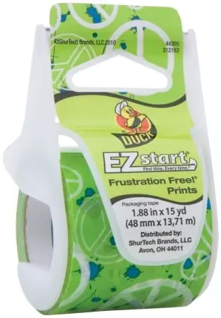 Ez Start Decorative Packaging Tape 1.88 In. X 15 Yards Green Peace Design