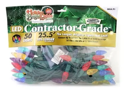 Holiday Bright Lights LED-C6-50-MU6 Multi C6 LED Light Set On Green Wire 50 Count