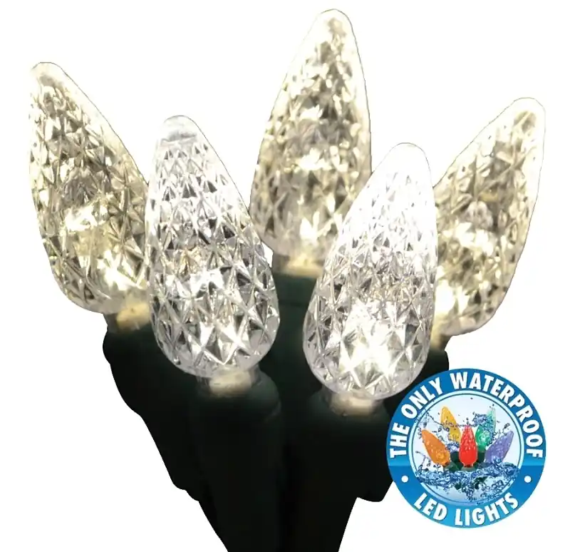 Commercial Grade C6 Led Christmas Light Reel - Warm White, 100 Bulbs