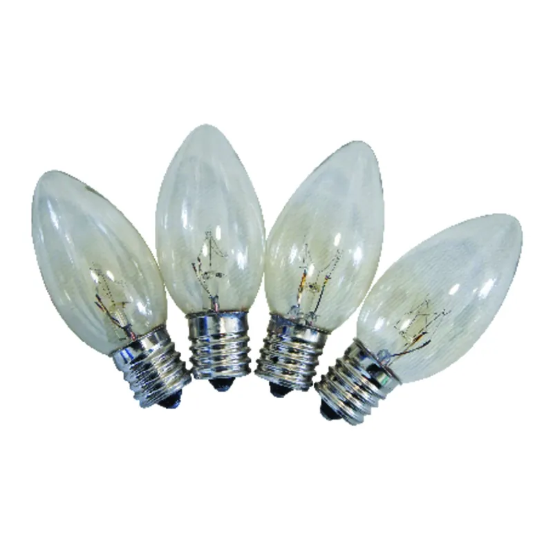 Celebrations Incandescent C9 Clear/Warm White 4 Ct Replacement Christmas Light Bulbs 0.08 Ft.