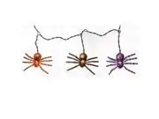 Halloween Dangling Spider Lights, 10 Spiders With 20 Clear Lights
