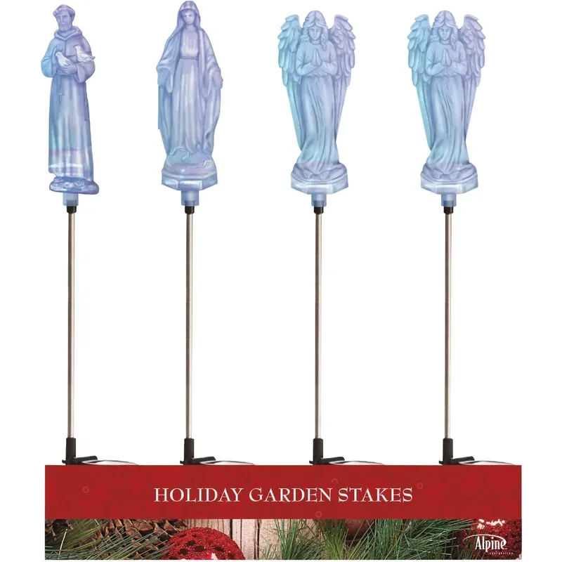 Alpine LED St. Francis/Mary/Angel 34 In. Pathway Decor
